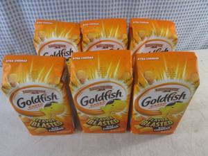 lot 244 image: (B-3) 6 Bags Xtra Cheddar Goldfish Baked Snack Crackers 6.6oz Best by March 2024