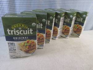 lot 265 image: (C-2) 6 Boxes Organic Triscuit Original with Sea Salt Crackers Best by Past Date