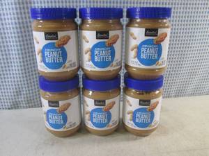 lot 273 image: (C-1) 6 Jars Crunchy Peanut Butter 28oz Best by March 2024