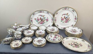 lot 54 image: Stunning Antique F. Winkle and Co Whieldon Ware Pheasant China Set