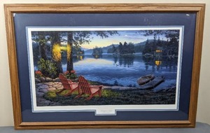 lot 7 image: Signed Framed Artwork Twilights Calm by Darrell Bush