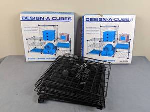 lot 78 image: Lot of 3 USTech Design-A-Cubes Systems, 2 New Wire Grid Storage Systems & 1 Opened
