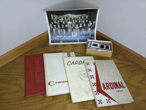 lot 90 image: A Collection of John Marshall High School Cardinal Yearbooks 1958-1961, Negatives, and Group Photo