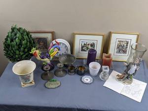 lot 92 image: Home Decor includes Sterling Silver Candlesticks, Cappes Arrogance, Candles, and More