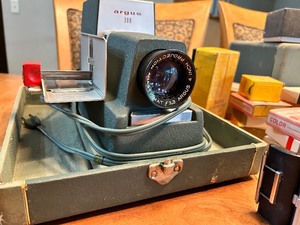 lot 129 image: Vintage Argus 300 Slide Projector and Collection of Kodak, Kodachrome, Technicolor Transparencies
