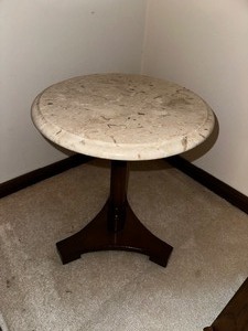lot 22 image: Marble Top Plant Stand 18 Tall By 13 12 Diameter