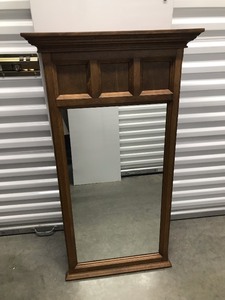 lot 75 image: Wood Mission Style Mirror Measuring 25 X 46 12