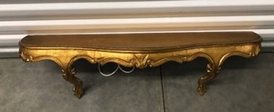 lot 82 image: Ornate Wood Carved Gold Painted Wood Shelf Measuring 32 X 9