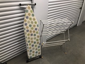 lot 50 image: Adjustable Ironing Board and Folding Drying Rack