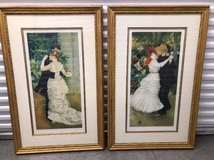 lot 54 image: Two Mourlot Paris Numbers Renoir Prints Both Numbered 71910. Measuring 28 X 44 Both In Ornate Gold Painted Wood Frames.