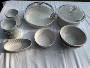 lot 143 image: Variety of Corningware French White Casserole Dishes and Ramekins