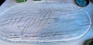 lot 191 image: Nybro Sweden Glass Fish Plater