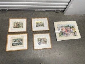lot 153 image: Set Of Four Watercolor Paintings Depicting Scenes From Charleston, South Carolina For Measuring 12 X 14 and One Measuring 16 X 20