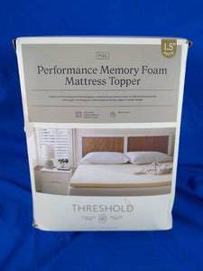 lot 157 image: New 1.5 Performance Memory Foam Mattress Topper - Threshold Full Size
