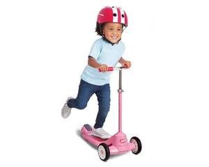 lot 125 image: New Radio Flyer Grow With Me Beginner Kick Scooter for Ages 2-5 up to 50 Lbs in Pink