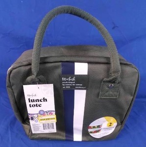 lot 208 image: New Fit & Fresh Bloomington Lunch Tote Bag Sage Green Striped 10x5x8.5