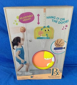 lot 194 image: New B. toys Door Hanging Basketball Net - Dinosaur Dribbler