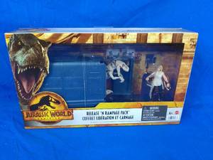 lot 237 image: New Jurassic World Dominion Release N Rampage Pack Dinosaur Action Figures Playset