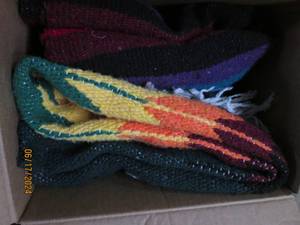 lot 36 image: mexican woven blanket 74 inch x 52 inch