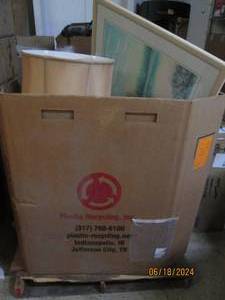 lot 69 image: pallet lot of lamps paintings and clothes