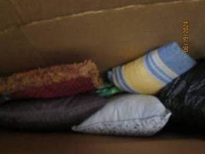 lot 97 image: box of decor pillows...