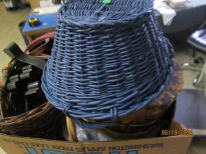 lot 109 image: box of wicker baskets and decor...