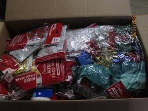 lot 177 image: box of kids masks and christmas bows