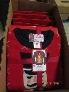 lot 183 image: box of 10 christmas sweaters...