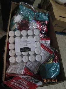 lot 187 image: box of bos, candles, masks and more...