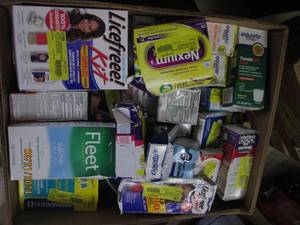 lot 222 image: box of medicine and more some in date some out of date