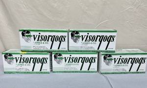 MSRP $75  Lot of 5 NEW Jones &amp Co. Visorqoqs Industrial Sports One-Piece Safety Glasses Goggles with Impact-Resistant Plastic Lens