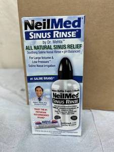 Lot of 25 NEW NeilMed M060123 Sinus Rinse by Dr. Mehta All Natural Sinus Relief Soothing Saline Solution - 8 oz. Squeeze Bottles and Premixed Packet Expiration 627