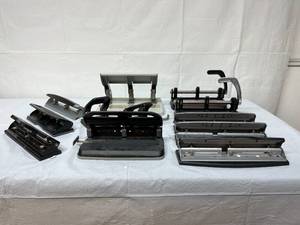 $$$ Lot of Mixed Brand Vintage Office Paper Work File Hole Punchers - In Good Condition (Swingline, Officeteam, etc.)