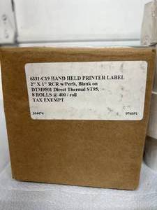 1 Case (8 each) NEW 6331-C19 2 x 1 Hand Held Direct Thermal Printer Label&nbsp &amp 50 Rolls NEW Print Media 6523287 Printer Paper
