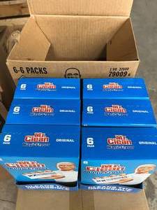 1 Case (6 boxes - 6 per box total 36 erasers per case) NEW Mr. Clean 79009 6-Pack Magic Eraser Original - 2x Stronger