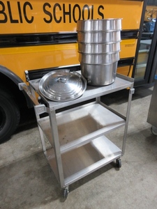 lot 715 image: LAKESIDE ROLLER CART AND POLAR WARE POTS