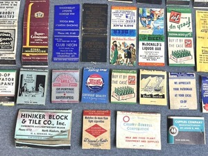 lot 14 image: Neat Vintage Used Matchbook Cover Collection (No Matches)