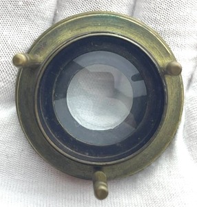 lot 15 image: Antique Brass 3-Legged Map Magnifying Glass in Good Working Condition