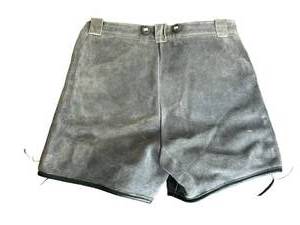 lot 29 image: Vintage Ries Leather Lederhosen Shorts (Size 9)