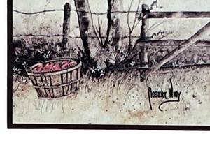 lot 46 image: Vintage Robert Nay Framed Barn Print (11 x 13)