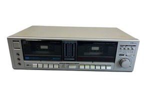 lot 51 image: Vintage 1980s Sears Metal LXI Series 564.93284450 Synchronized Dual Cassette Tape Deck in Good Working Condition
