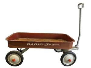 lot 68 image: RARE 1960s Vintage Full Size 34 Radio Jet Wagon Radio Flyer in Good Working Condition