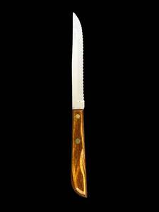 lot 82 image: Vintage Washington Forge Town & Country Walnut Handle Steak Knives Set in Excellent Condition