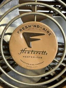lot 130 image: RARE MCM Vintage 11 Freshnd-Aire Heaterette Heater-Fan Art Deco in Working Condition