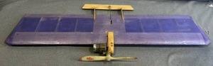 lot 151 image: Vintage Balsa Wood RC Model Airplane (38 Wingspan) with ENYA 35-11 Model 6001 Engine