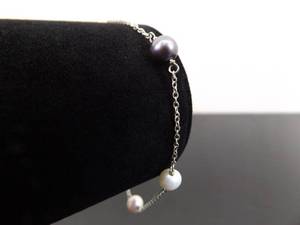 NEW .925 Sterling Silver Authentic Multi Colored Pearl Bracelet