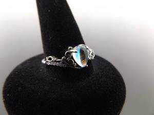 NEW .925 Sterling Silver Moonstone Crystal Ring Size 7
