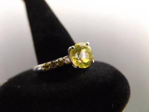 .925 Sterling Silver Faceted Mystic Citrine Crystal Ring Size 8