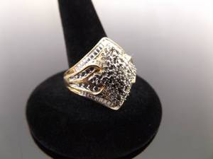.925 Sterling Silver Clustered Vermeil Ring Size 8
