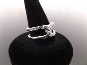 NEW .925 Sterling Silver Crystal Knot Ring Size 7.75